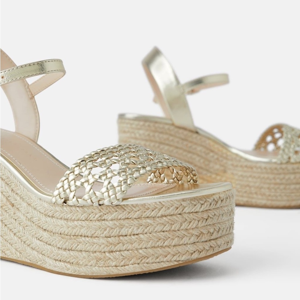 Zara braided platform wedges